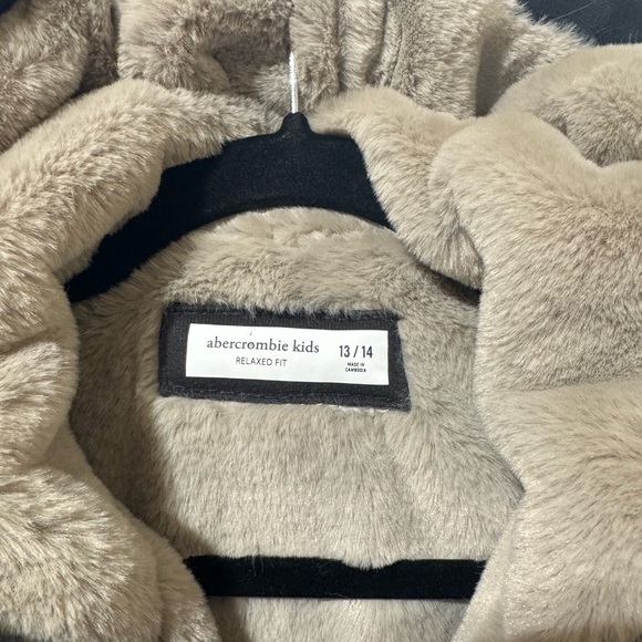 Abercrombie kids faux fur lined jacket size 13/14 - Picture 3 of 4
